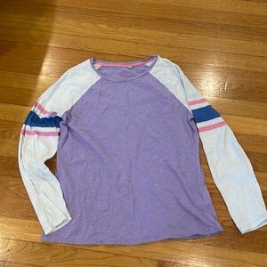 Women’ Boden purple raglan t-shirt, cotton, size medium.